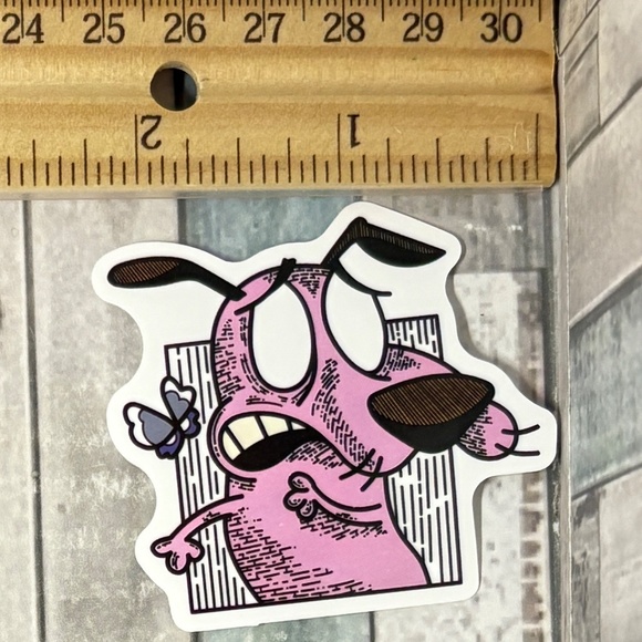 Other - 🌀10/$10🌀 Courage the Cowardly Dog Reusable Waterproof Vinyl Sticker Decal